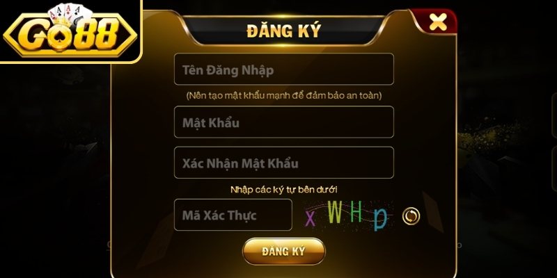 Điền thông tin trong form đăng ký GO88